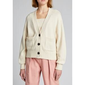 ALC Vincent Cardigan Sweater XS White Cream A.L.C. Button Cashmere Prep Luxury